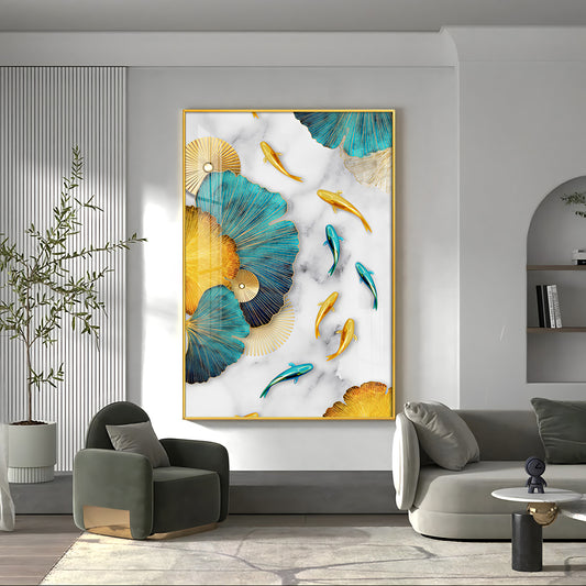 Floral Harmony Sunlit Blooms Glass Finish Vertical Wall Art