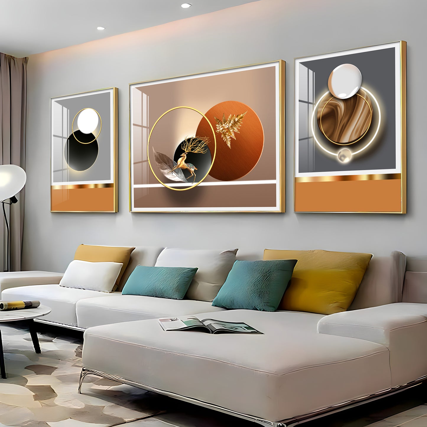 Trifecta of Style Glass Finish Wall Art (Set Of 3)