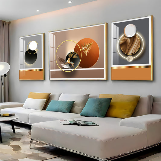 Trifecta of Style Glass Finish Wall Art (Set Of 3)