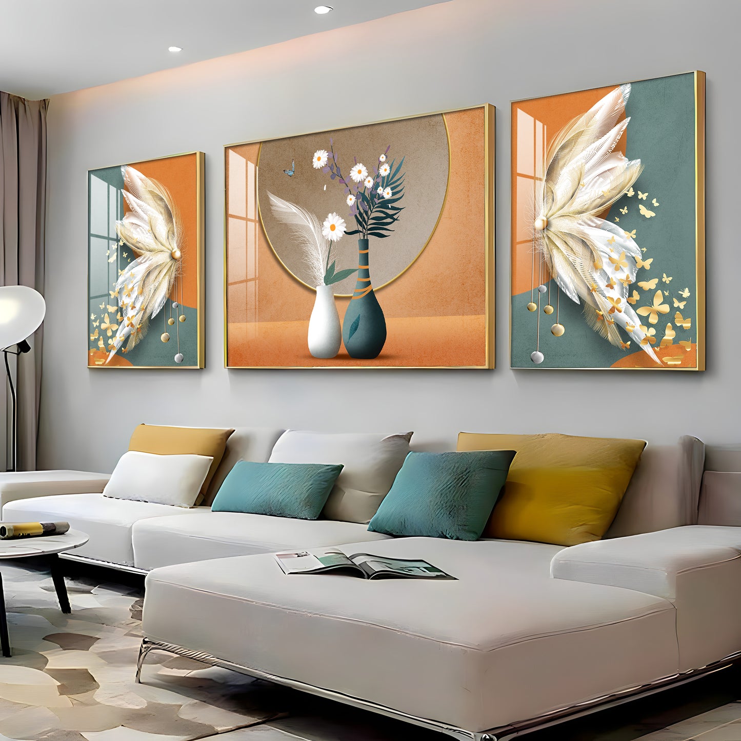 Vase of Blooms Glass Finish Wall Art (Set Of 3)