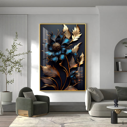 Twilight Garden Glass Finish Vertical Wall Art