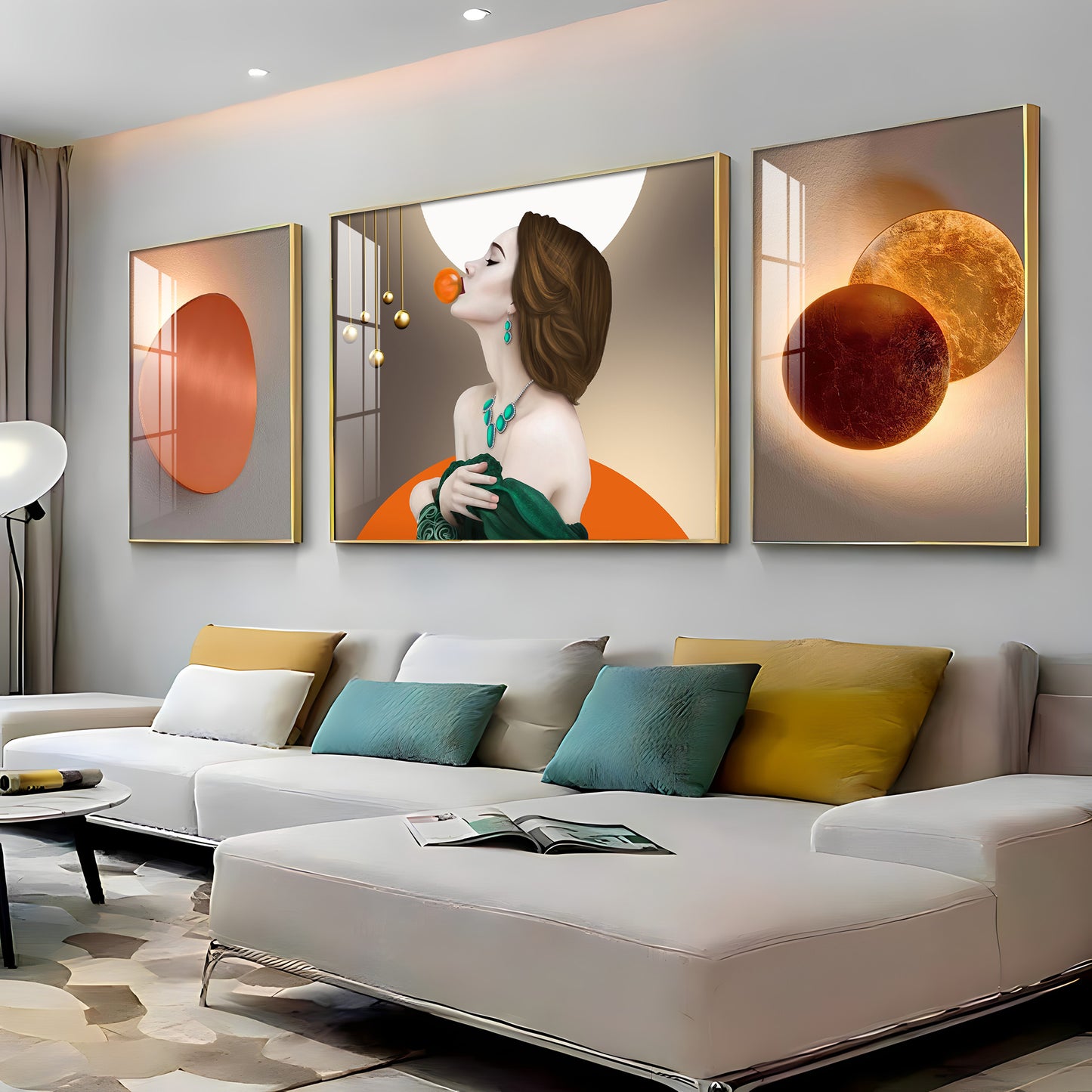 Urban Elegance Glass Finish Wall Art (Set Of 3)