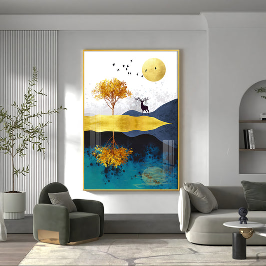 Urban Antler Artistry Glass Finish Vertical Wall Art