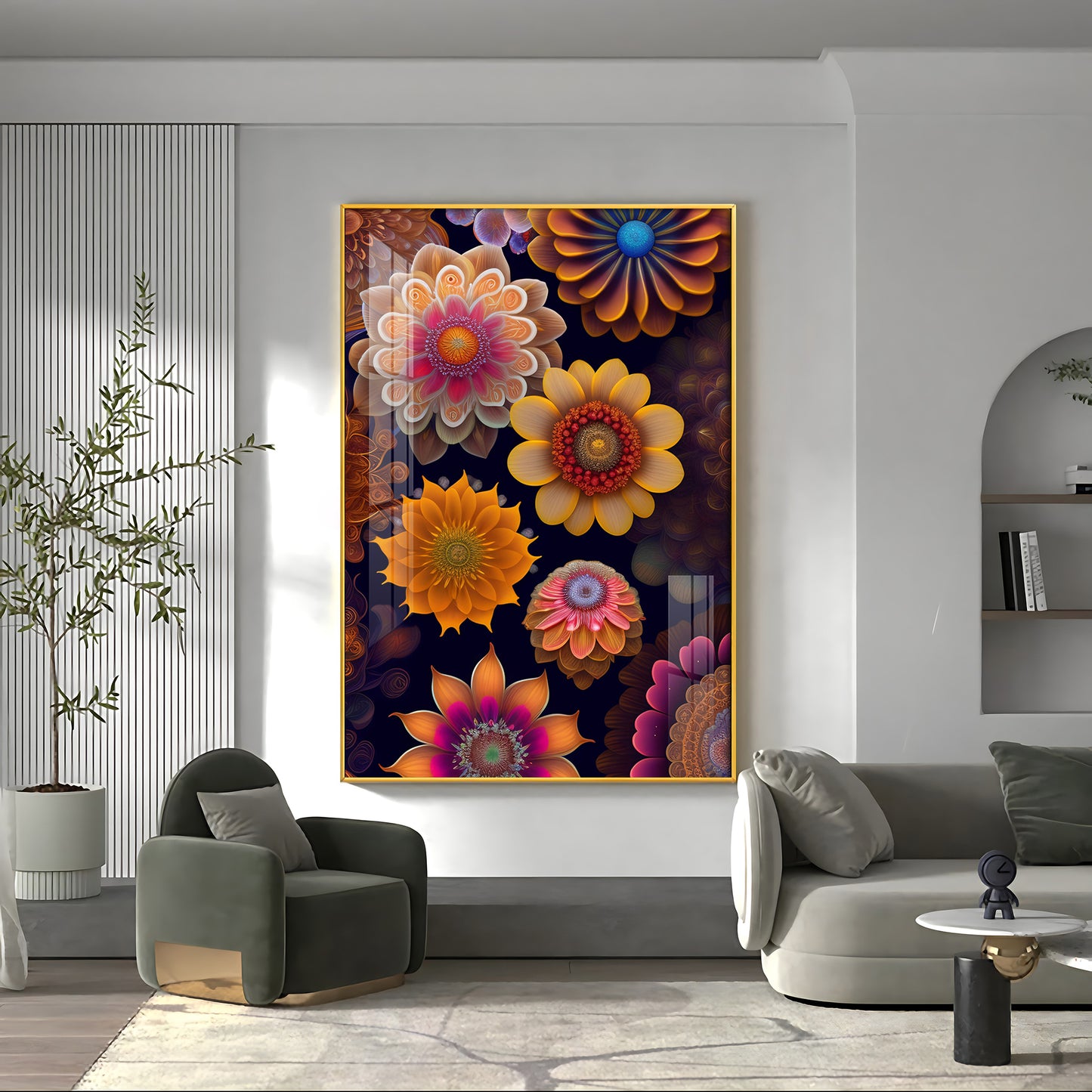 Garden of Dreams Glass Finish Vertical Wall Art