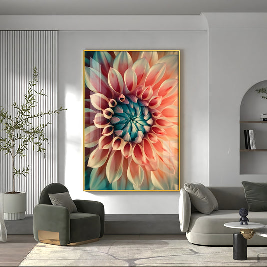 Floral Dreamscape Glass Finish Vertical Wall Art