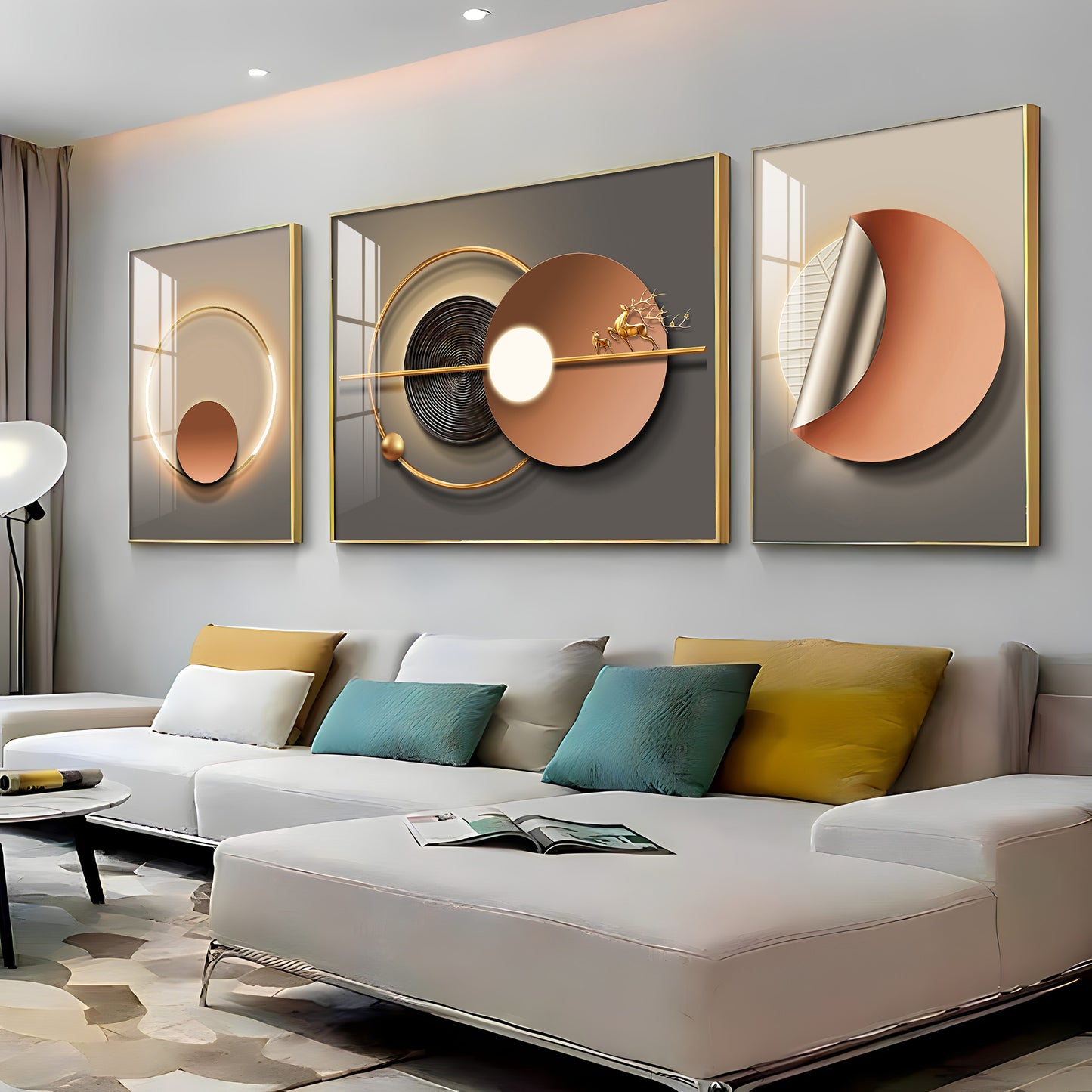 Opulent Vision Glass Finish Wall Art (Set Of 3)