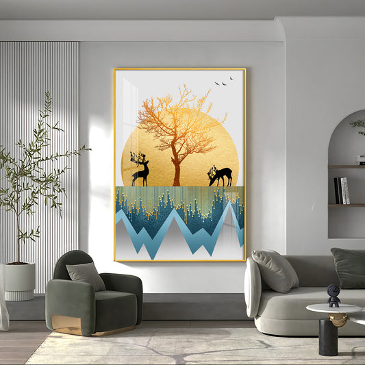 Mountain Whispers Glass Finish Vertical Wall Art