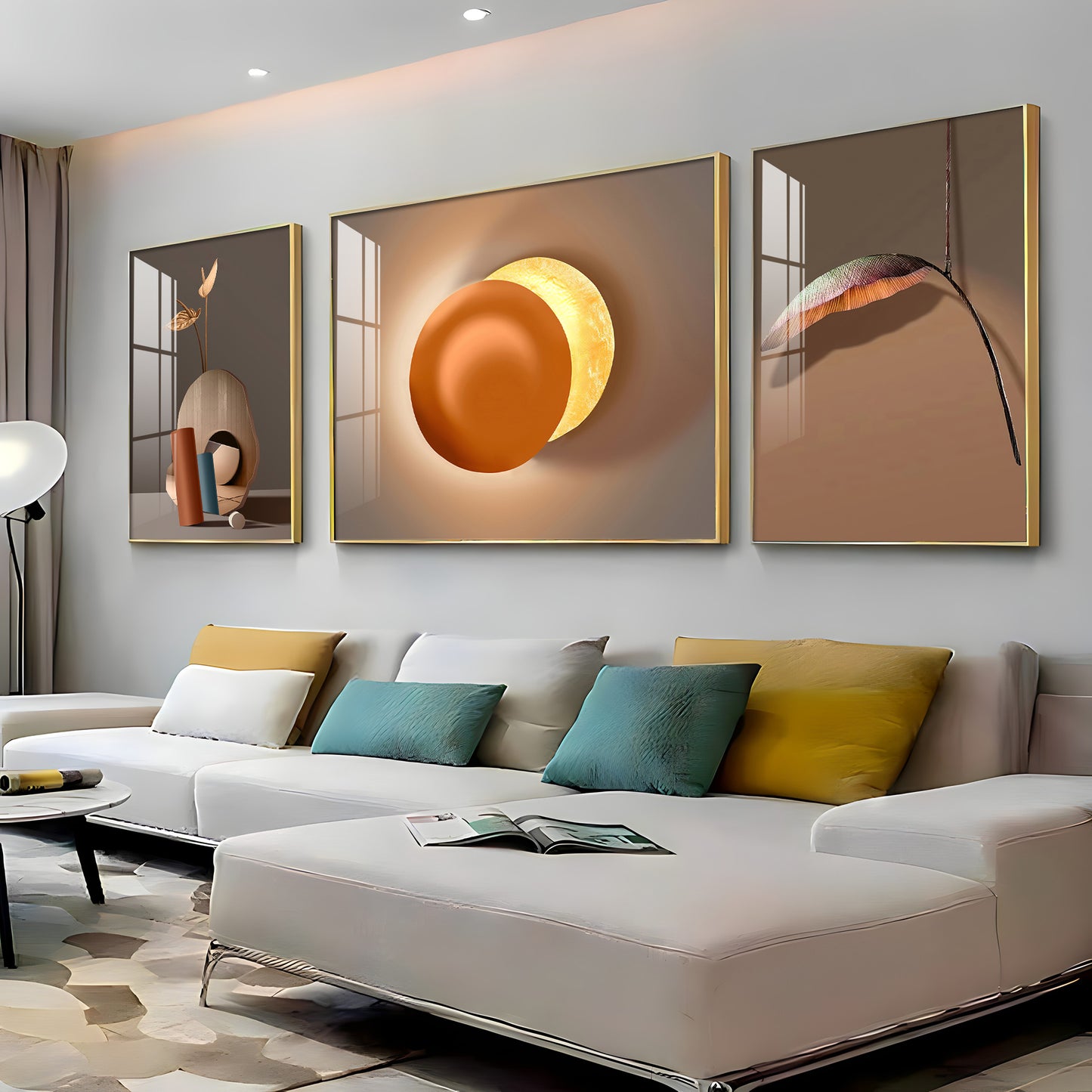 Serenity Set Glass Finish Wall Art (Set Of 3)