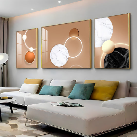 Art Ensemble Glass Finish Wall Art (Set Of 3)