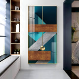 Z Abstraction Glass Finish Vertical Wall Art