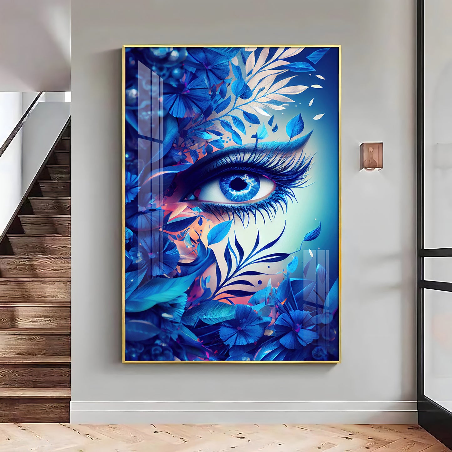 Floral Vision Glass Finish Vertical Wall Art