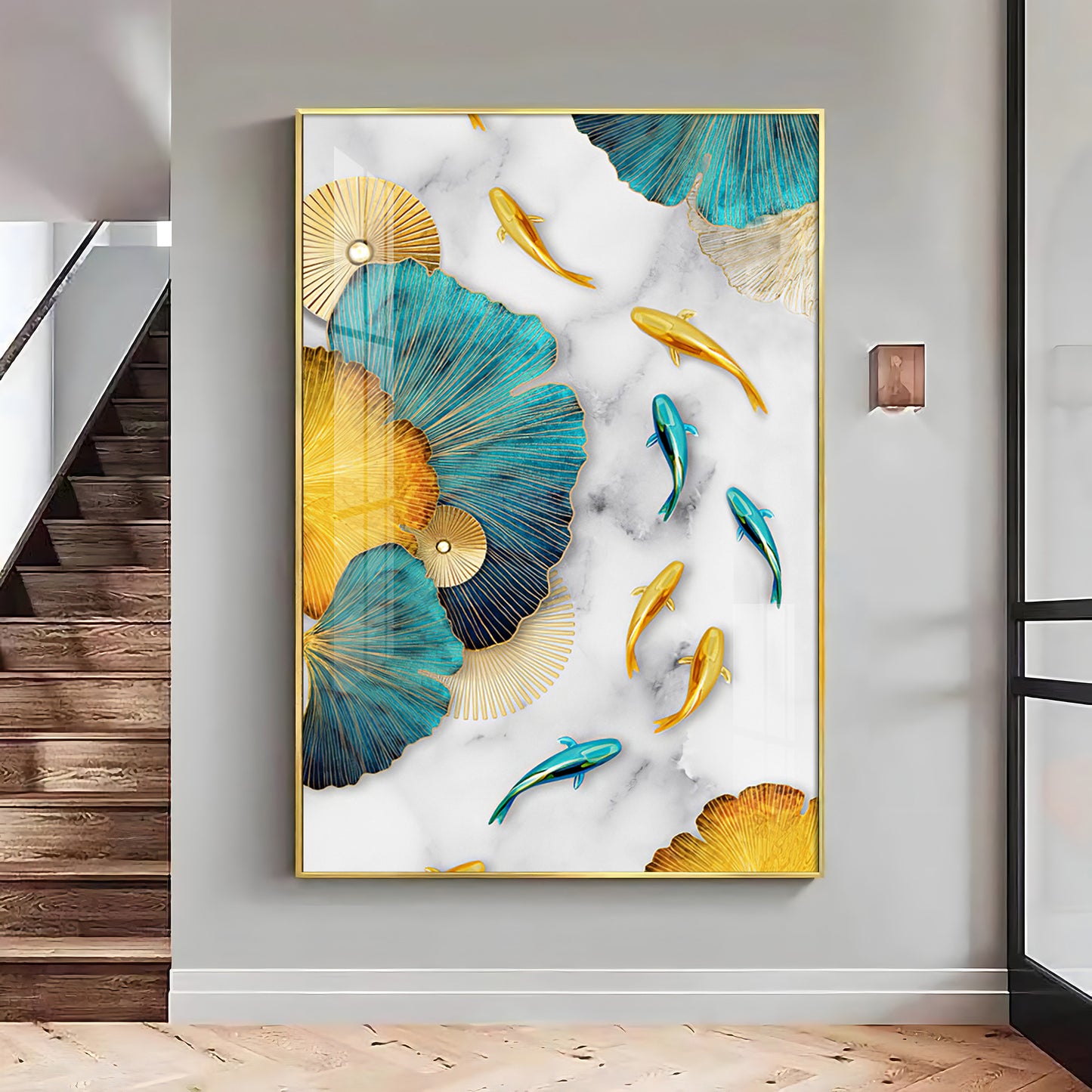 Floral Harmony Sunlit Blooms Glass Finish Vertical Wall Art