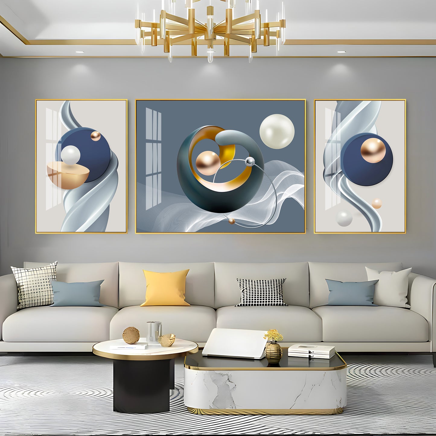 Serenity in Color Glass Finish Wall Art (Set Of 3)