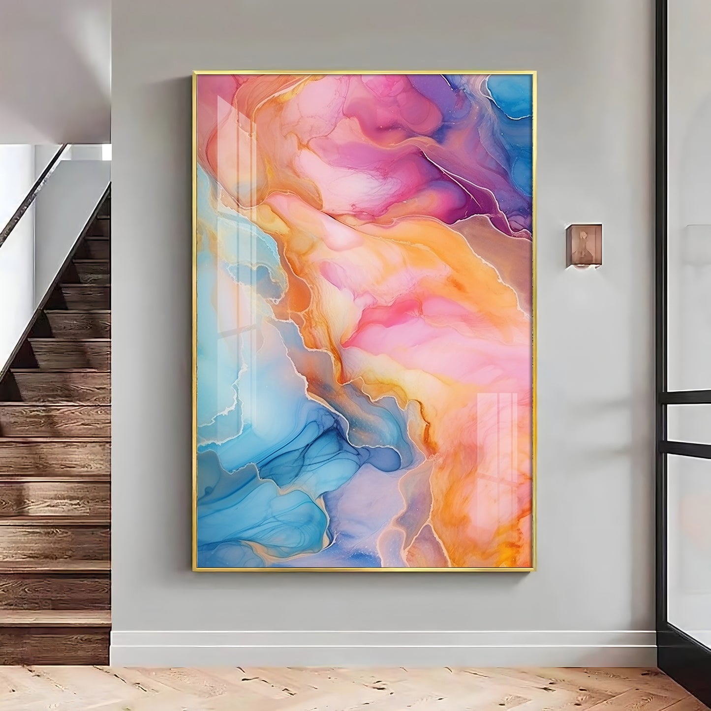 Dreamwave Delight Glass Finish Vertical Wall Art
