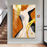 Chic Abstraction Glass Finish Vertical Wall Art