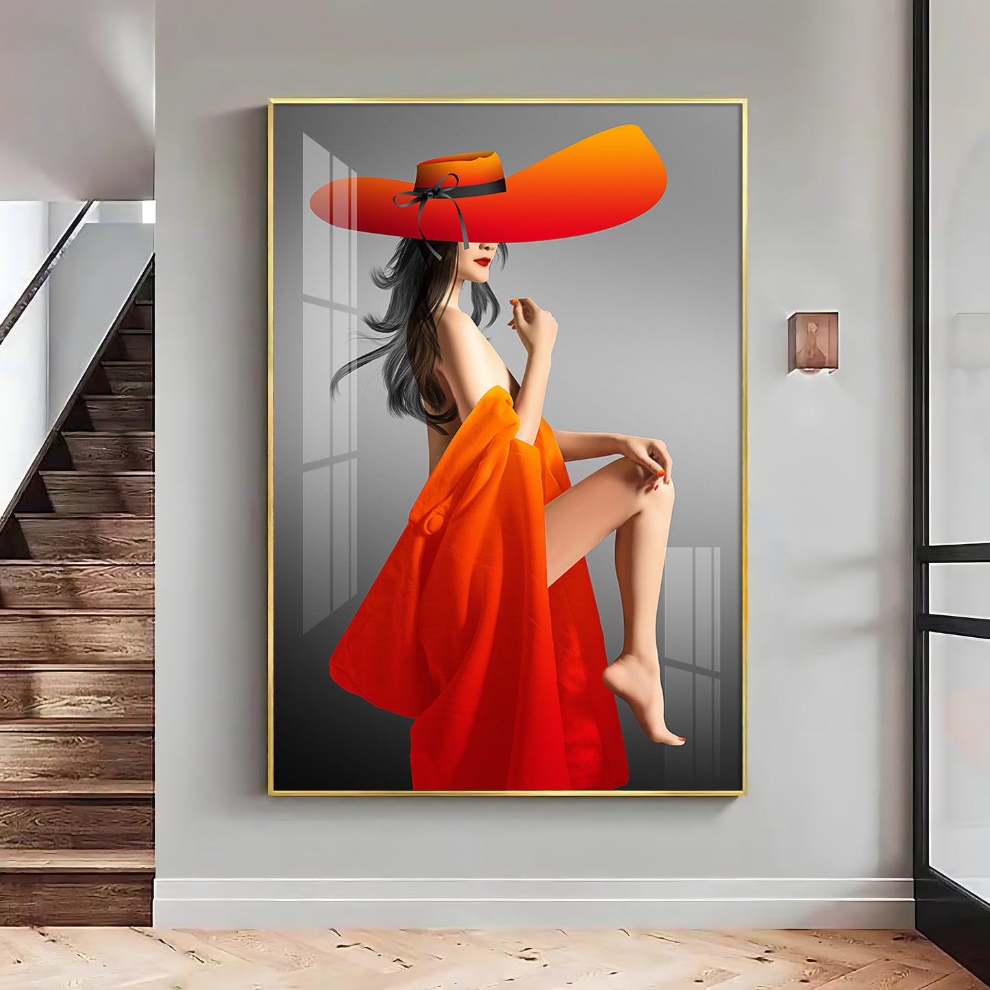 Bold Serenity Glass Finish Vertical Wall Art