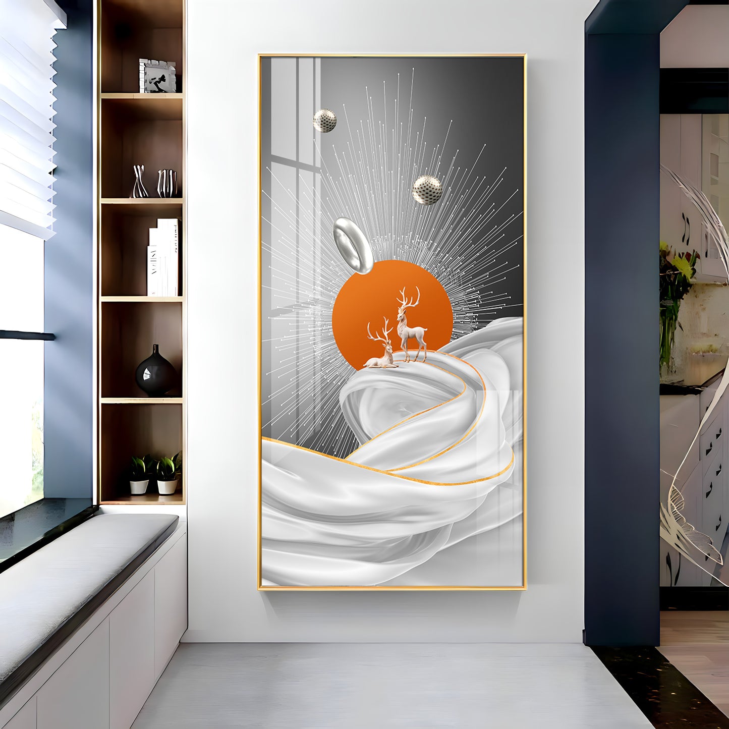 Ethereal Pathways Glass Finish Vertical Wall Art