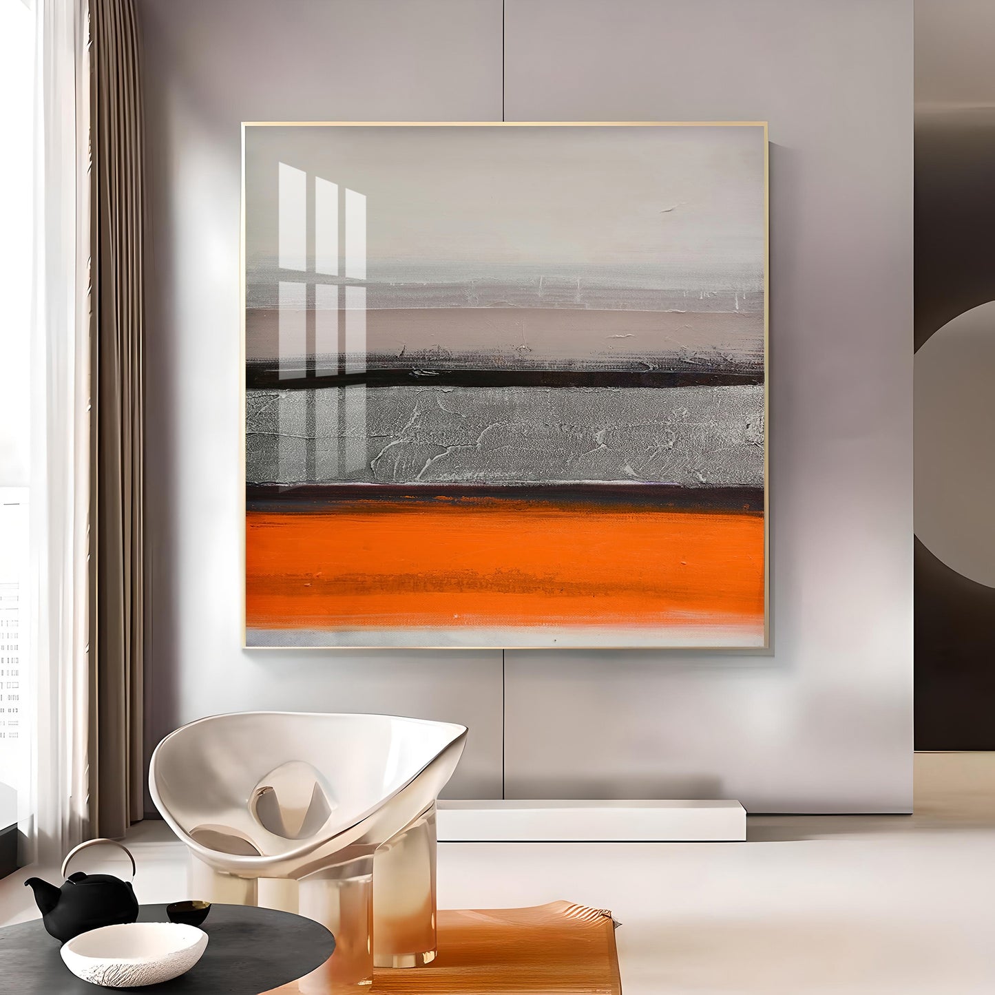 Citrus Cascade Glass Finish Square Wall Art
