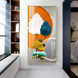 Orange Blossom Glass Finish Vertical Wall Art