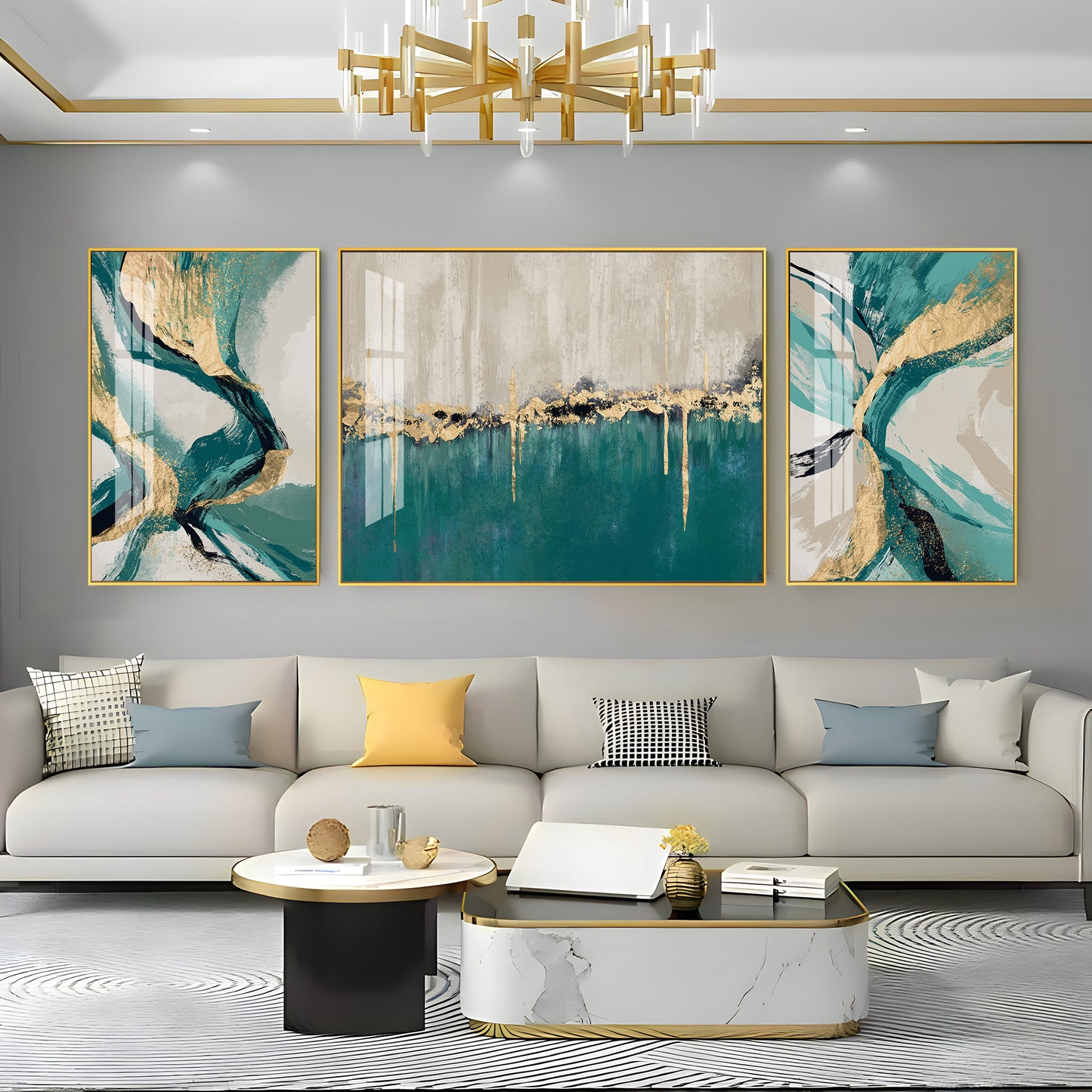 Muse of Colors Glass Finish Wall Art (Set Of 3)