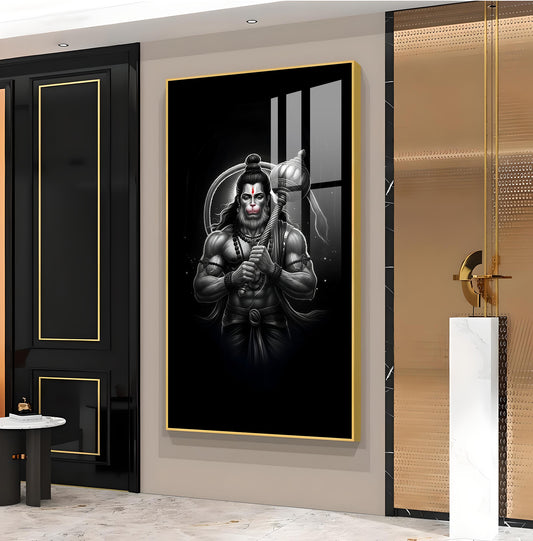 Lord Bajarang Bali Glass Finish Vertical Wall Art
