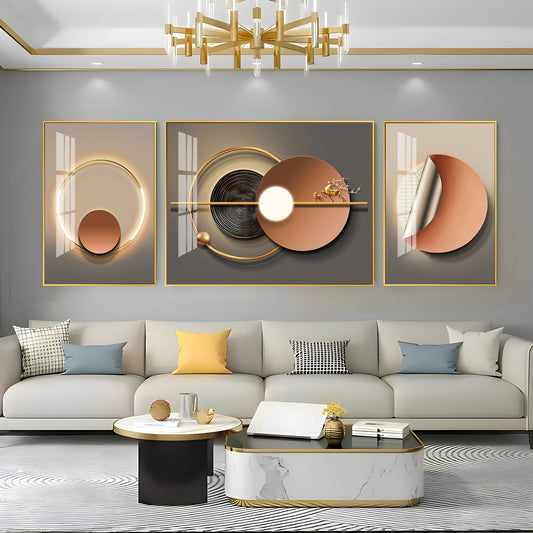 Opulent Vision Glass Finish Wall Art (Set Of 3)