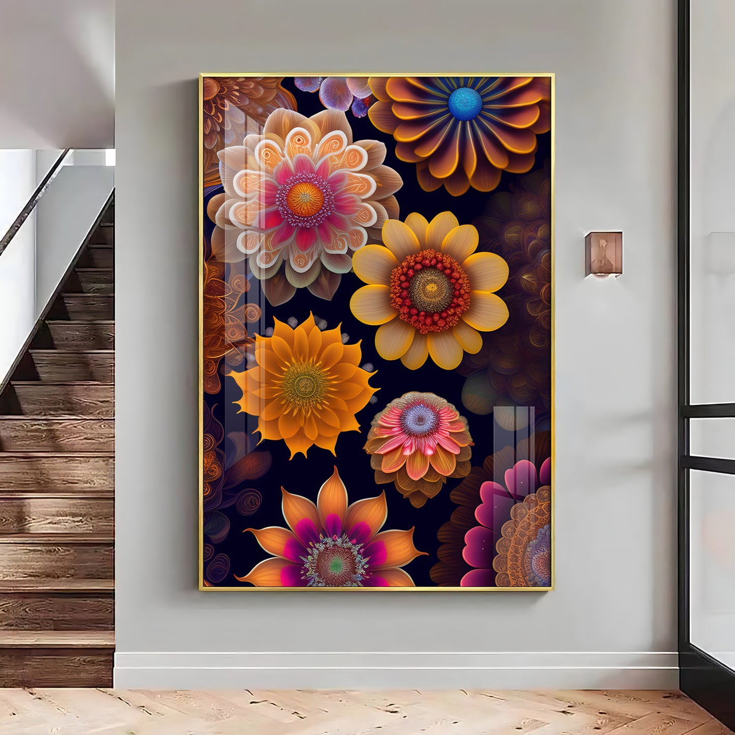 Garden of Dreams Glass Finish Vertical Wall Art