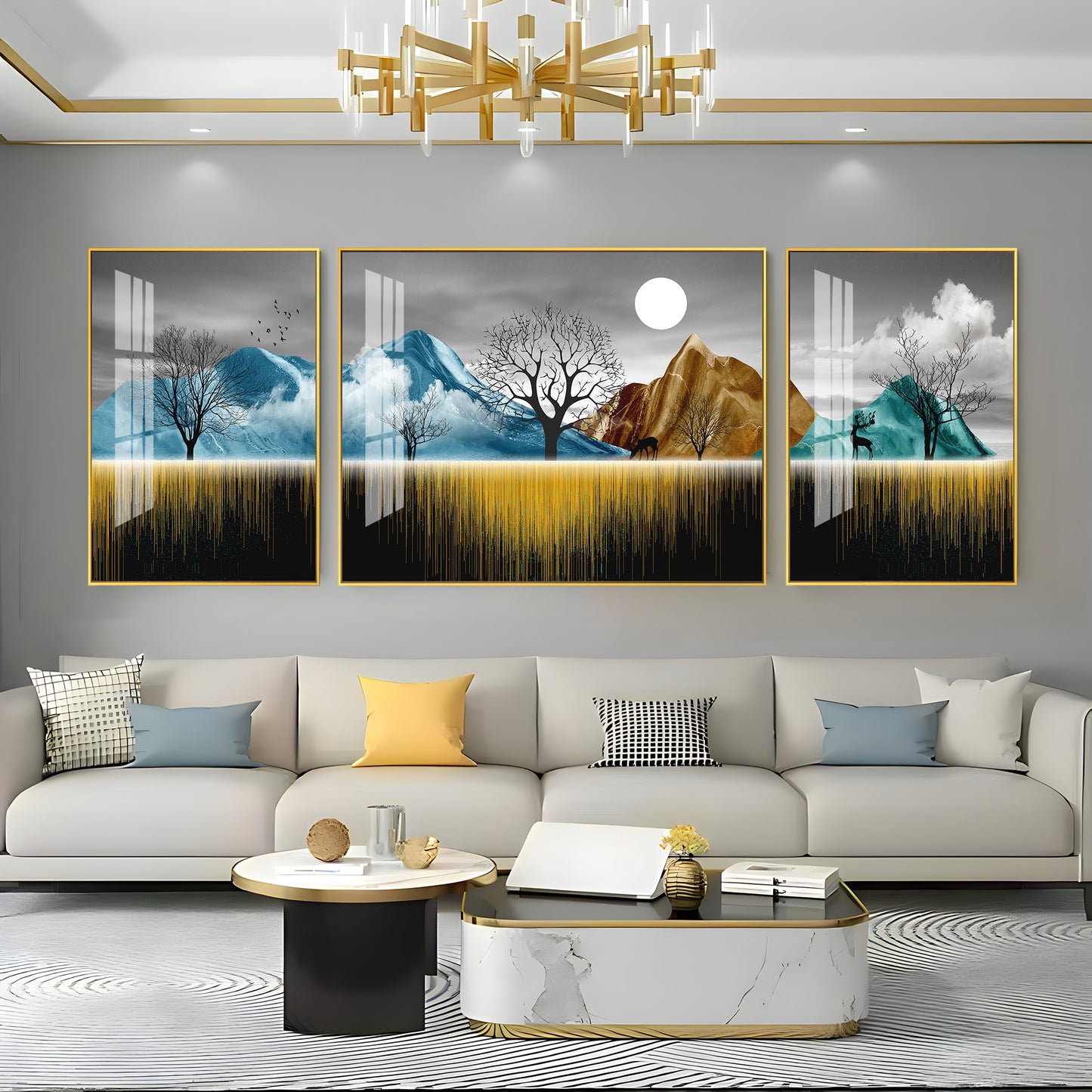 Imaginative Serenity Glass Finish Wall Art (Set Of 3)