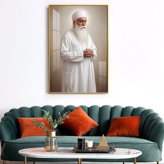 Bhai Chamanjeet Singh Ji Lal Glass Finish Vertical Wall Art