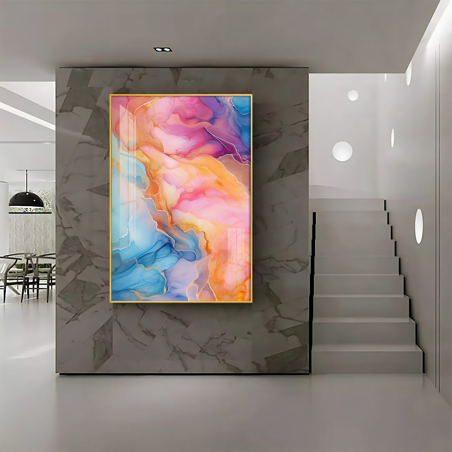 Dreamwave Delight Glass Finish Vertical Wall Art