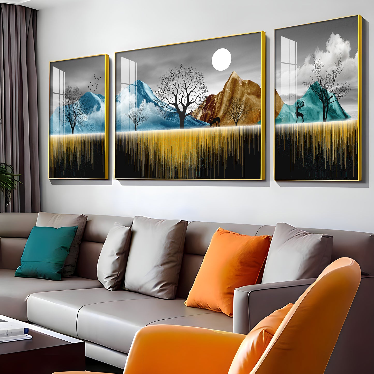 Imaginative Serenity Glass Finish Wall Art (Set Of 3)