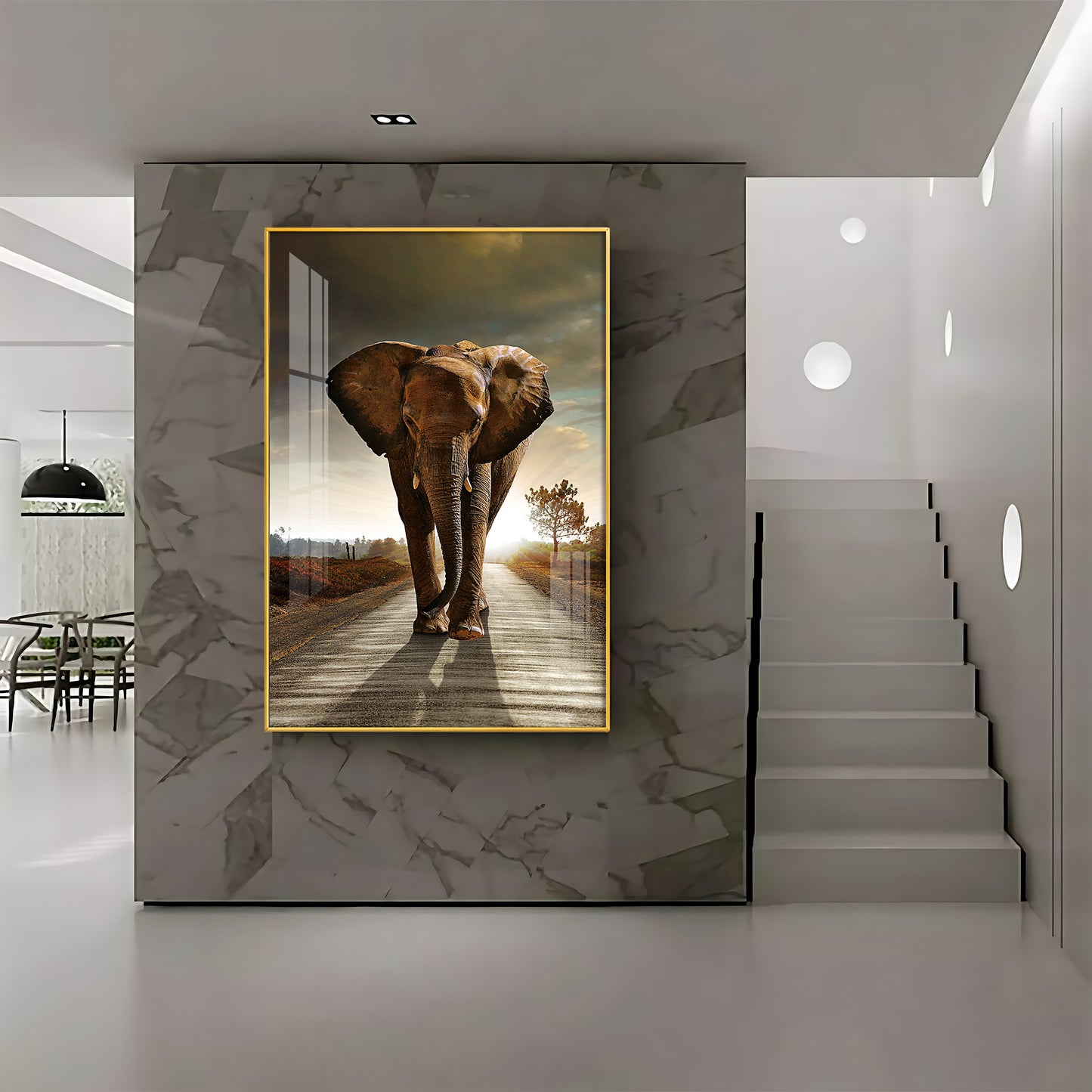 Urban Safari Living Room Adventure Glass Finish Vertical Wall Art