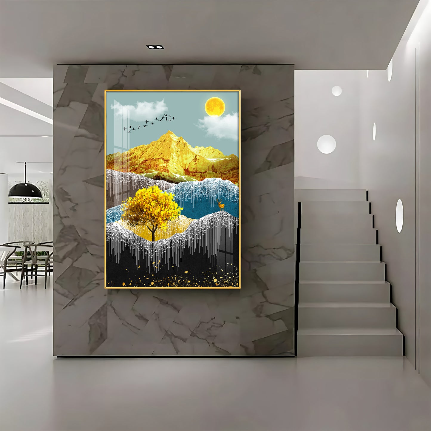 Nature's Embrace Glass Finish Vertical Wall Art