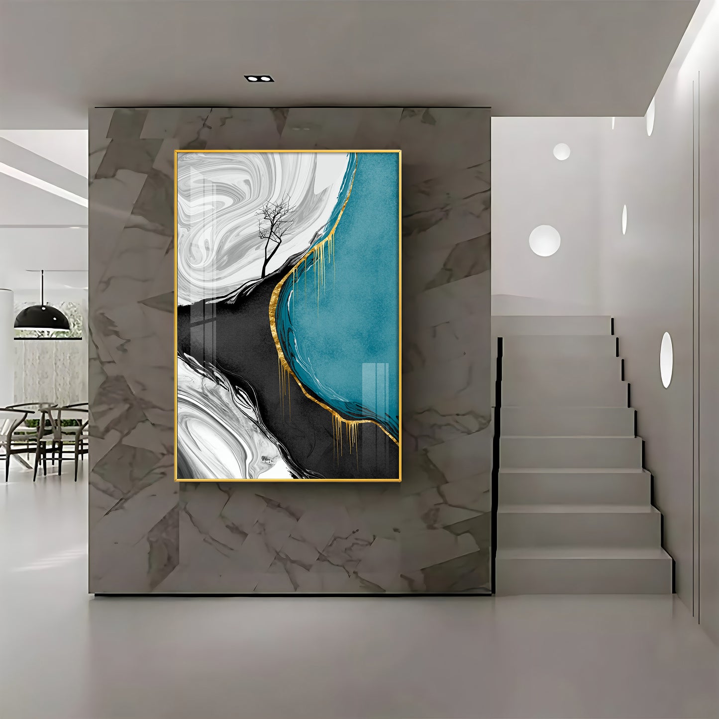 Artistry Abode Glass Finish Vertical Wall Art