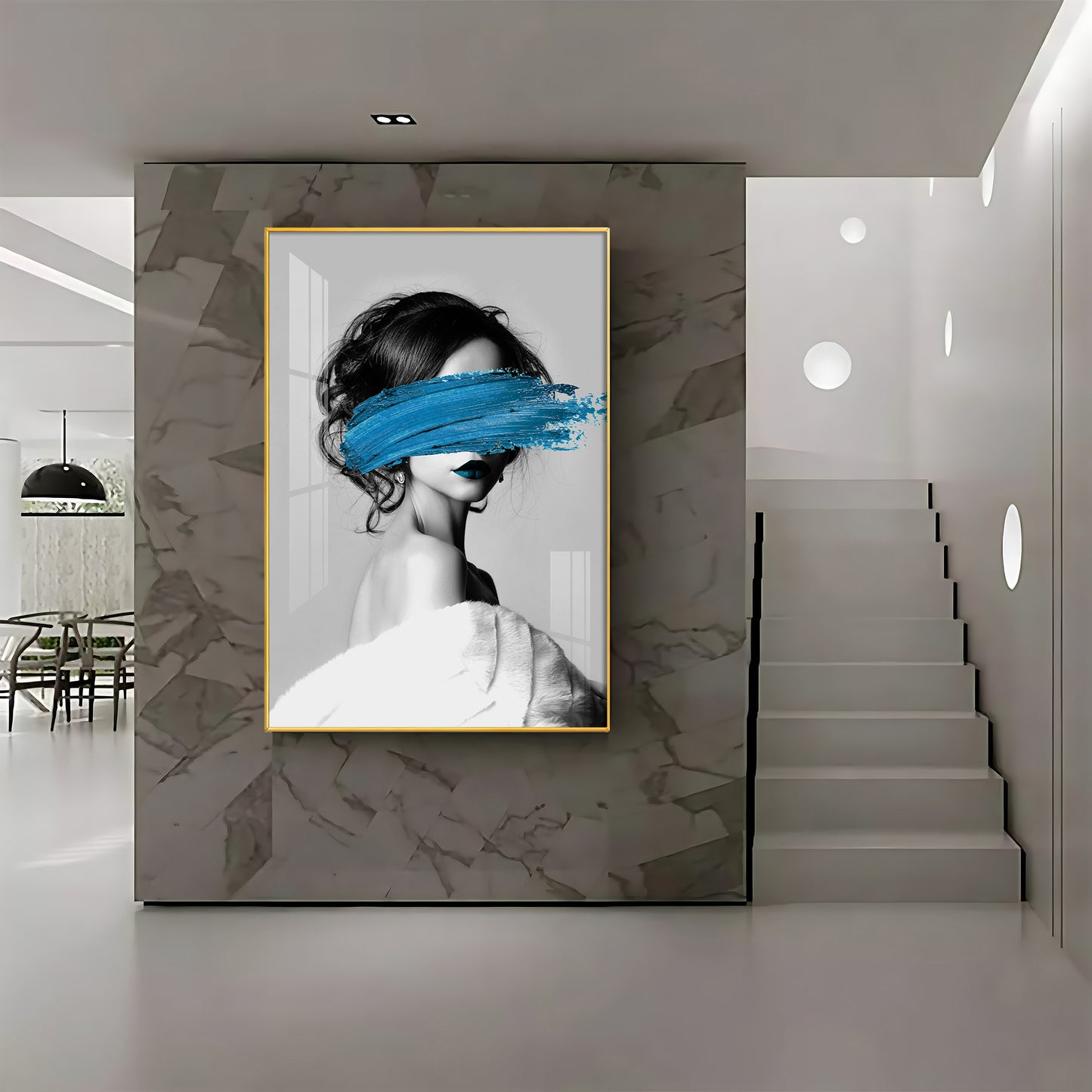 Dream Blur Modern Expression Glass Finish Vertical Wall Art