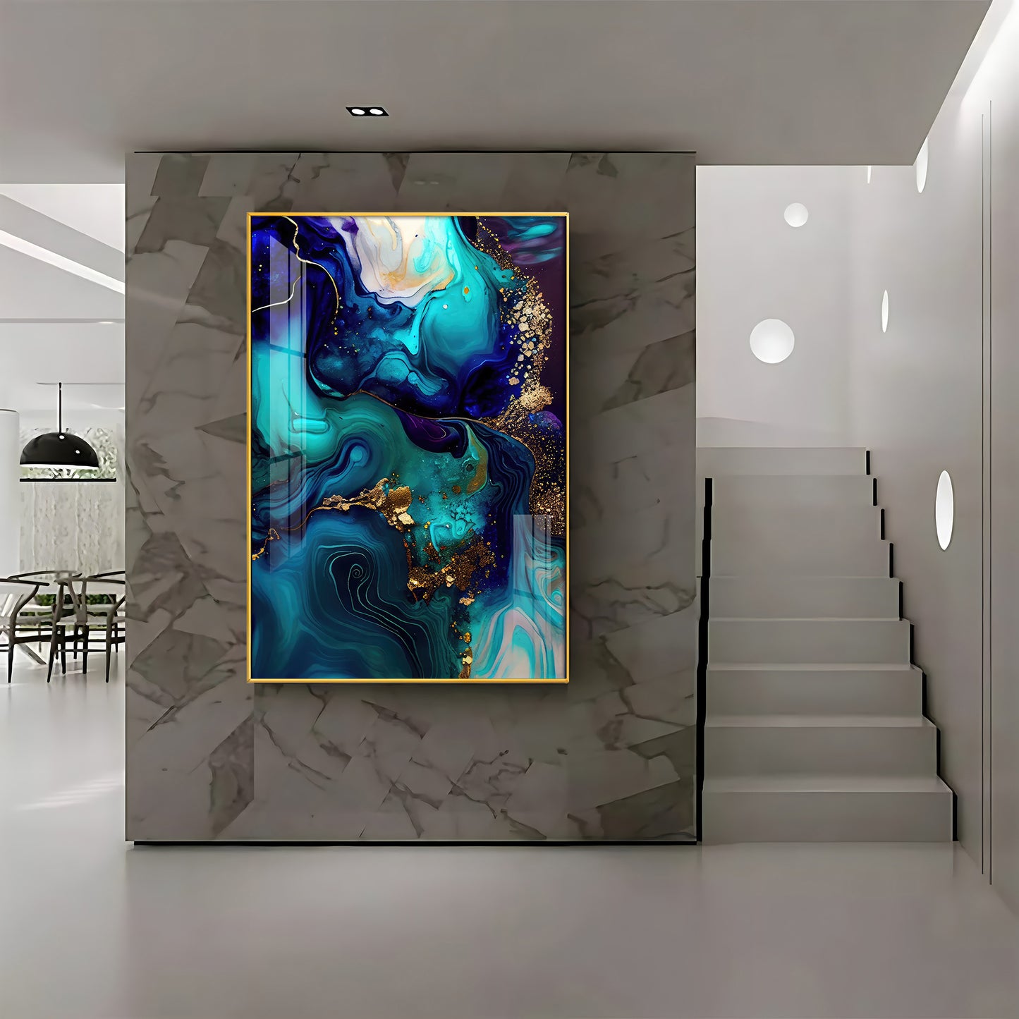 Oceanic Dreams Glass Finish Vertical Wall Art