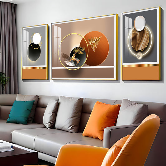 Trifecta of Style Glass Finish Wall Art (Set Of 3)