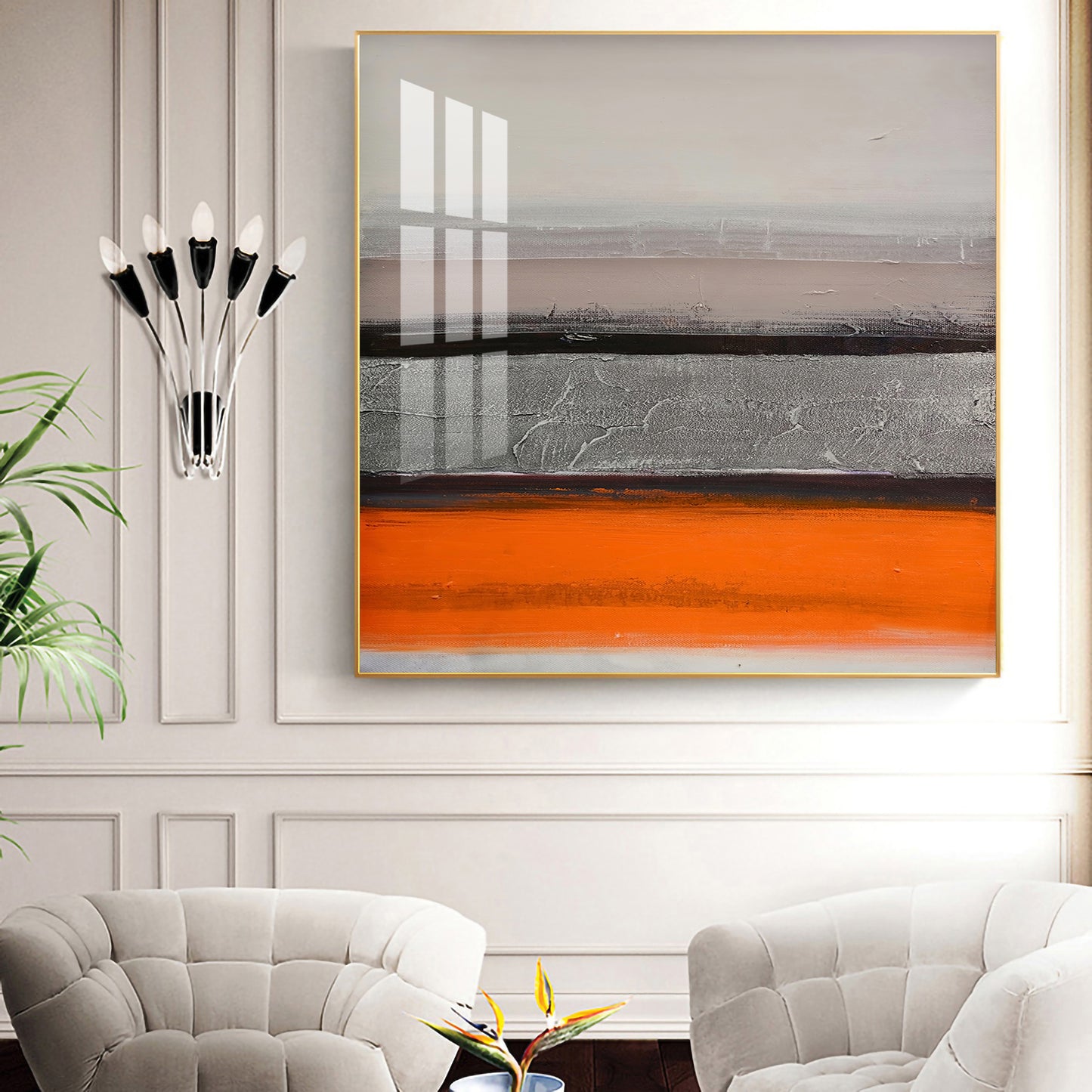 Citrus Cascade Glass Finish Square Wall Art