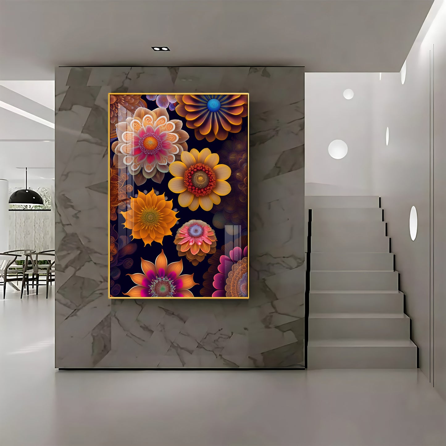 Garden of Dreams Glass Finish Vertical Wall Art