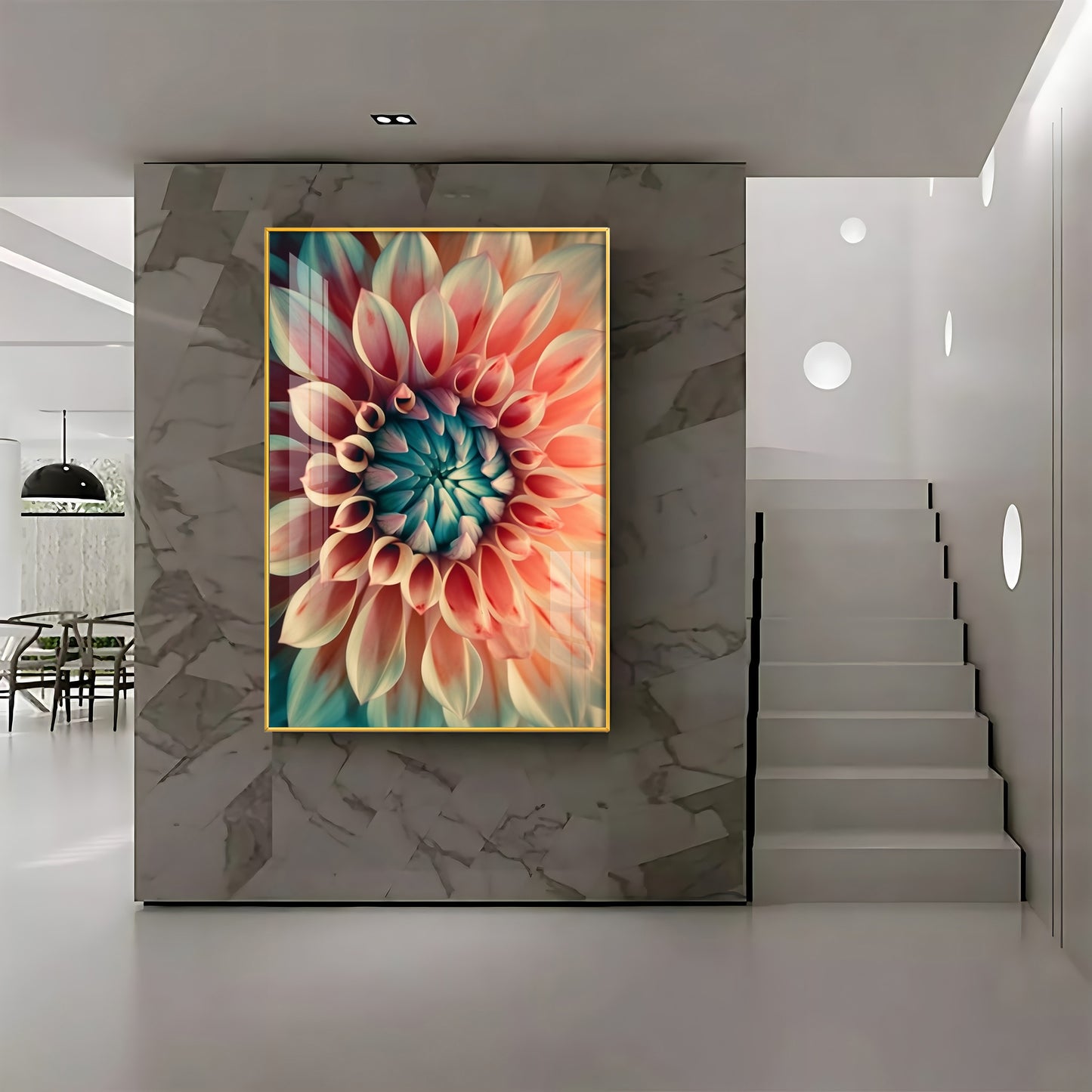 Floral Dreamscape Glass Finish Vertical Wall Art