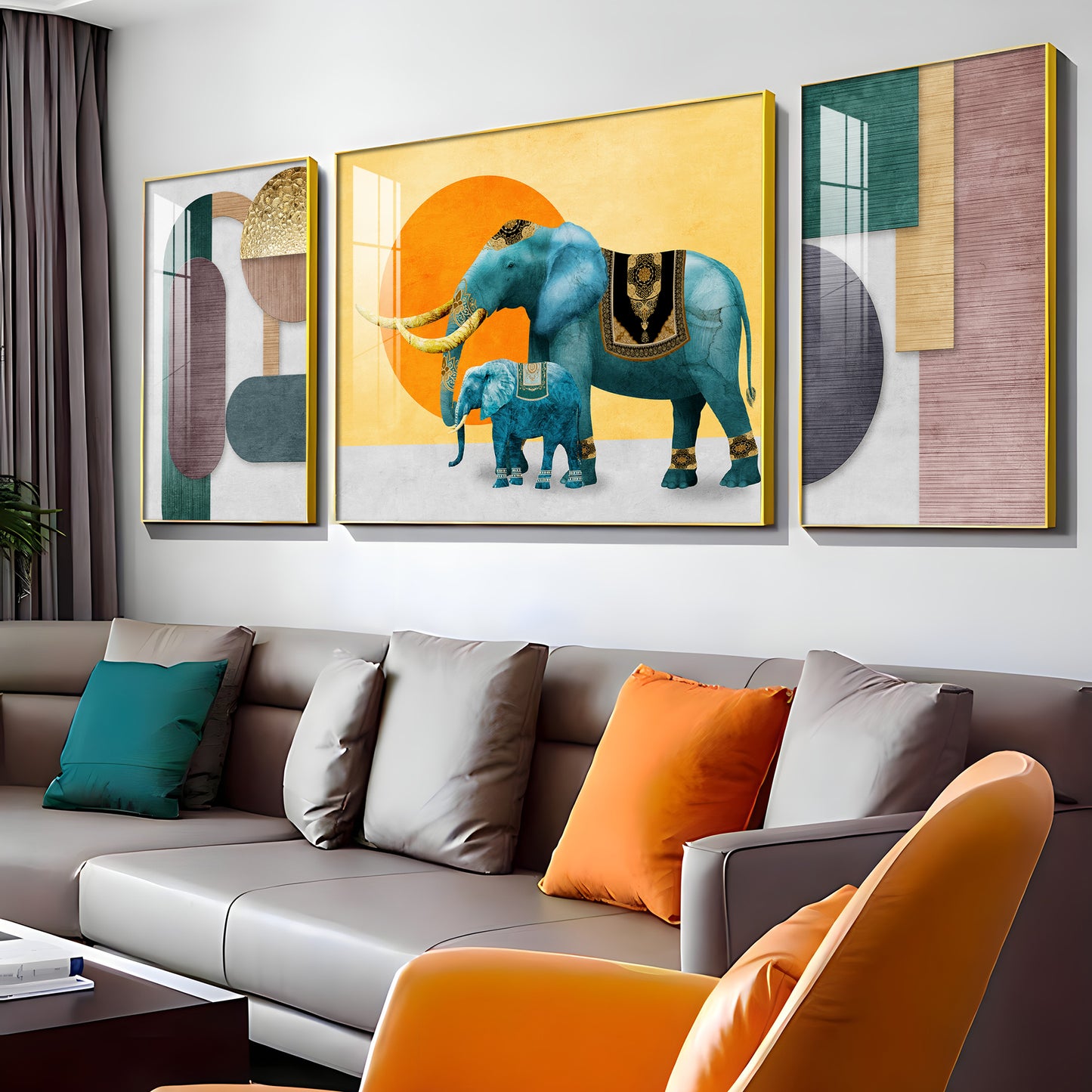 Safari Serenity Art Glass Finish Wall Art (Set Of 3)