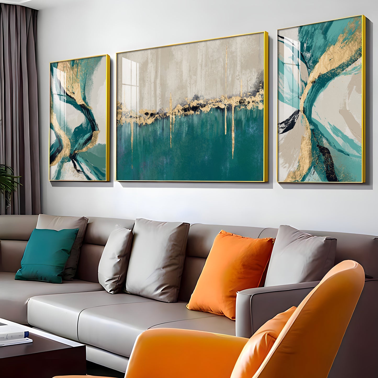 Muse of Colors Glass Finish Wall Art (Set Of 3)
