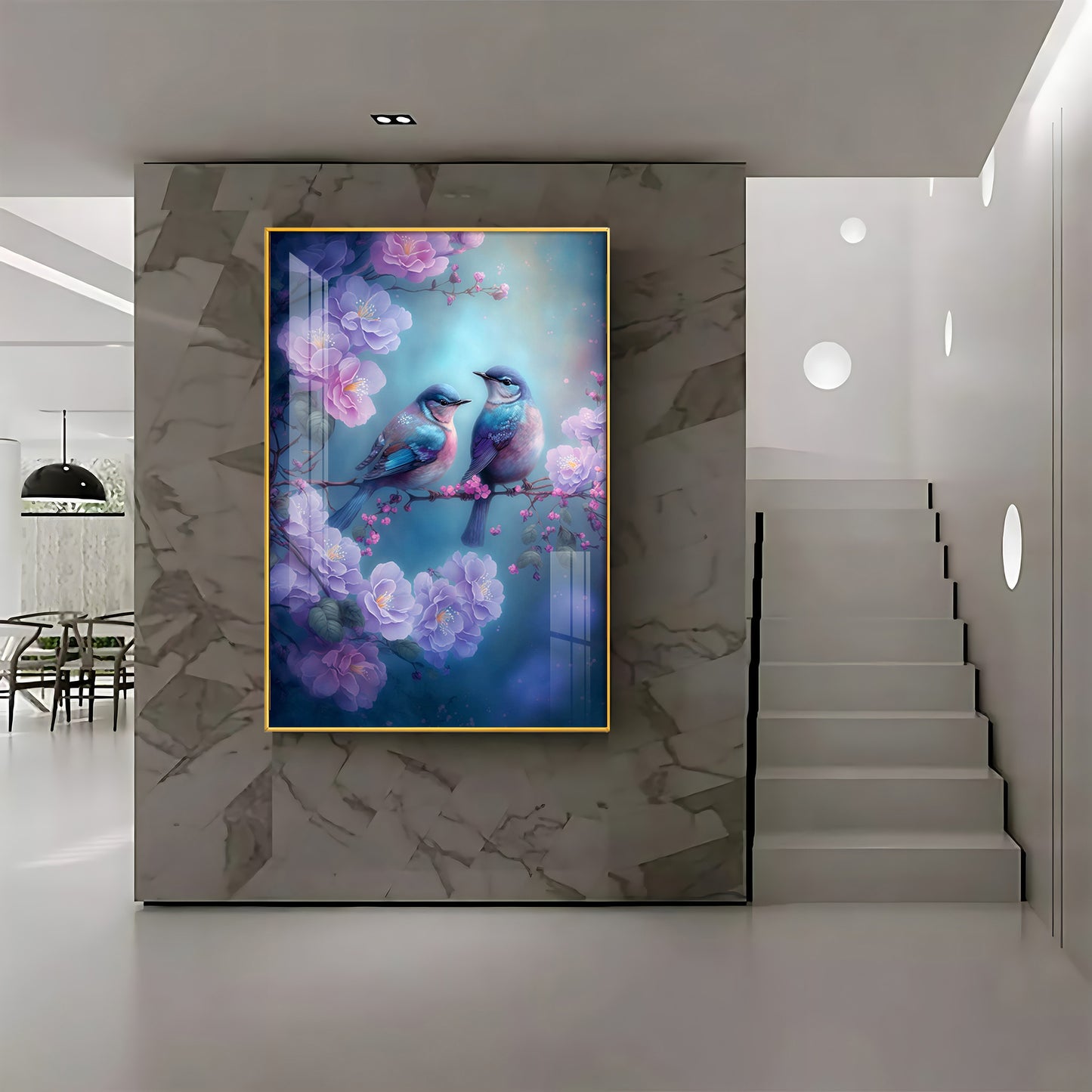 Harmony in Flight Glass Finish Vertical Wall Art