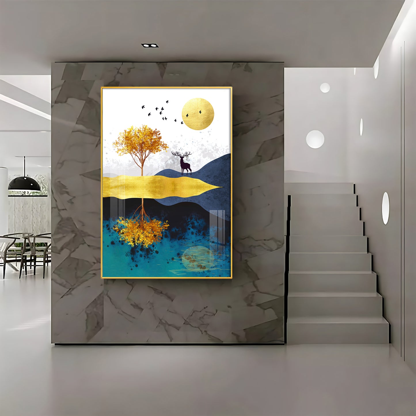 Urban Antler Artistry Glass Finish Vertical Wall Art