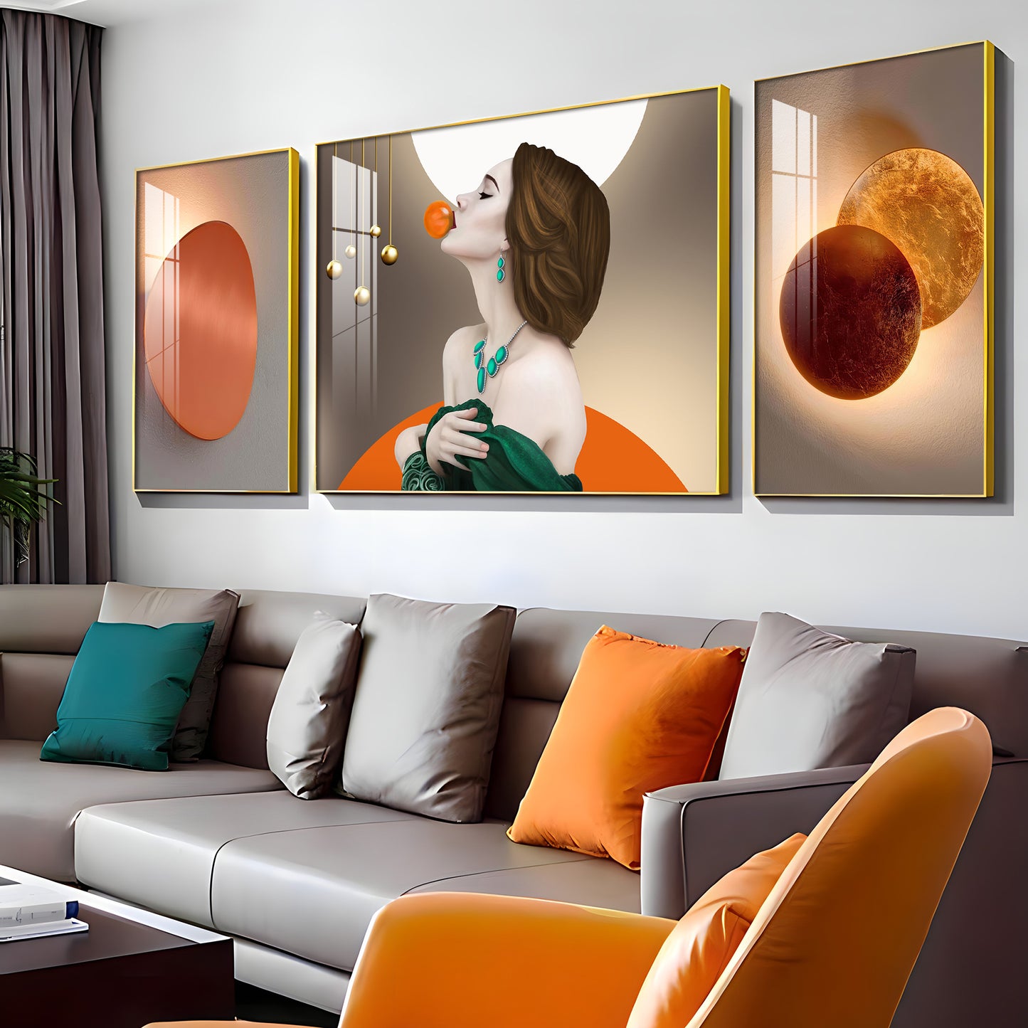 Urban Elegance Glass Finish Wall Art (Set Of 3)
