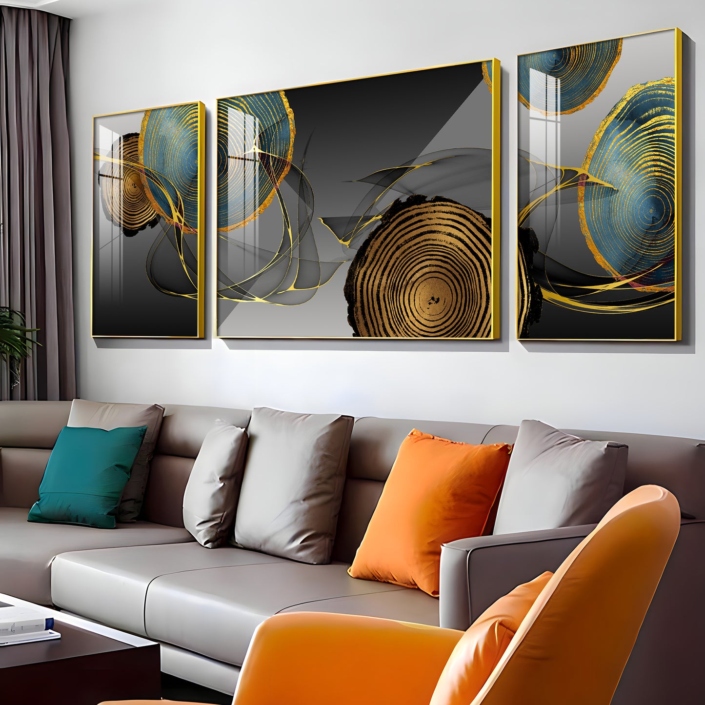 Wallscape Trio Glass Finish Wall Art (Set Of 3)