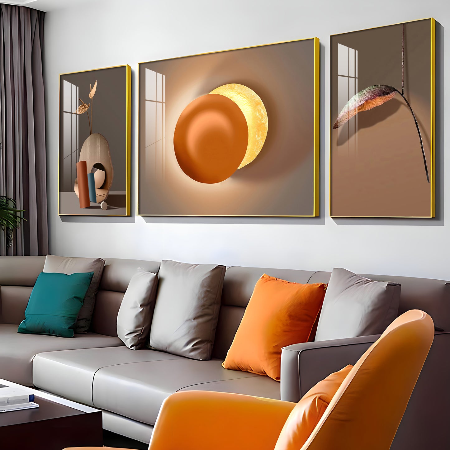 Serenity Set Glass Finish Wall Art (Set Of 3)
