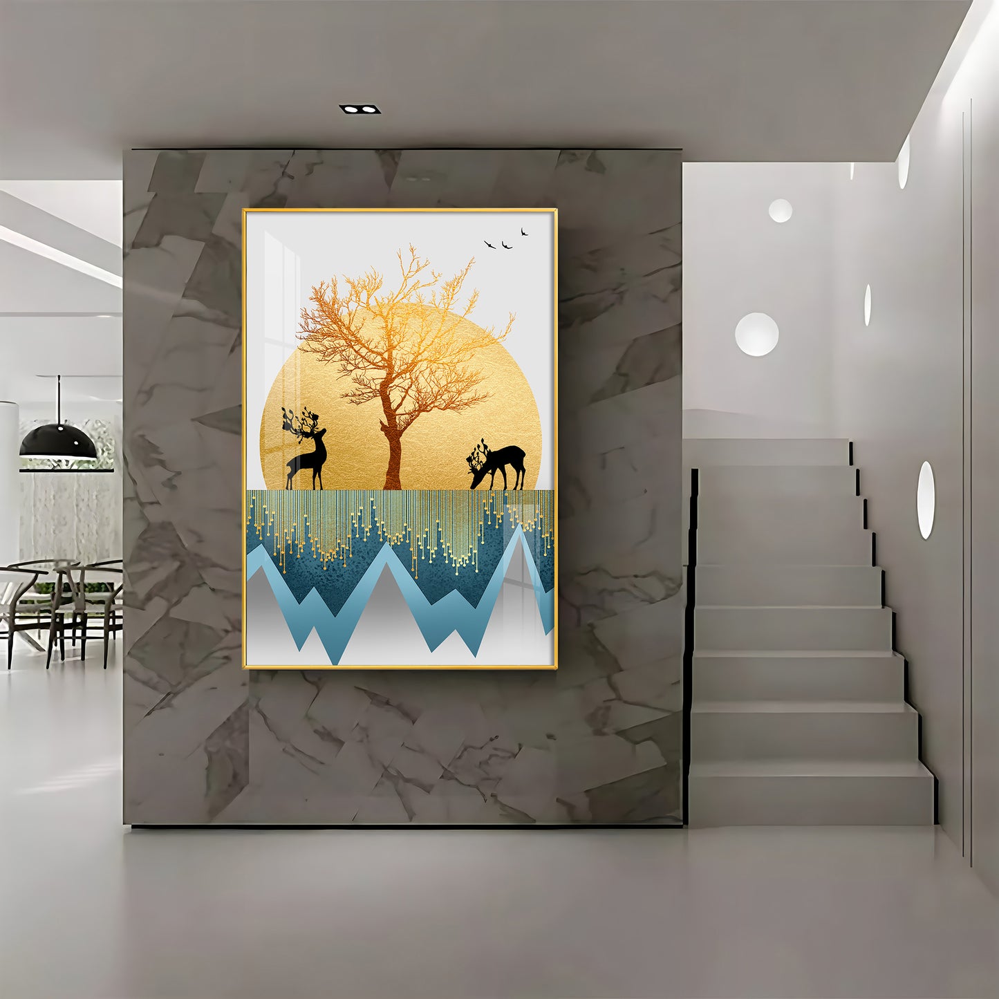 Mountain Whispers Glass Finish Vertical Wall Art
