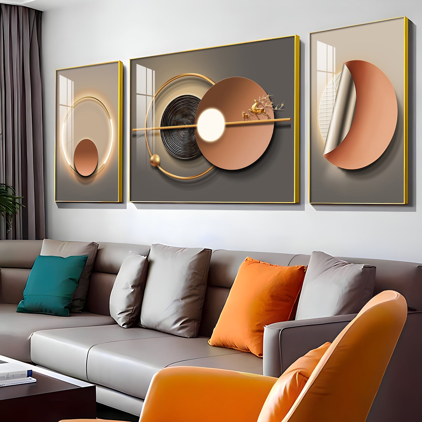 Opulent Vision Glass Finish Wall Art (Set Of 3)