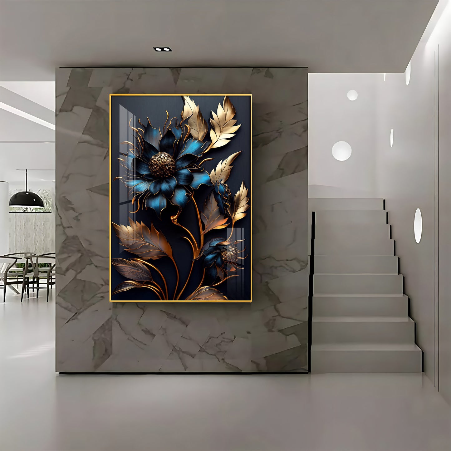 Twilight Garden Glass Finish Vertical Wall Art
